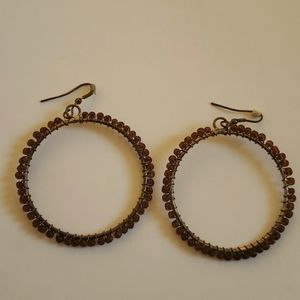 Red beaded hoops*price firm